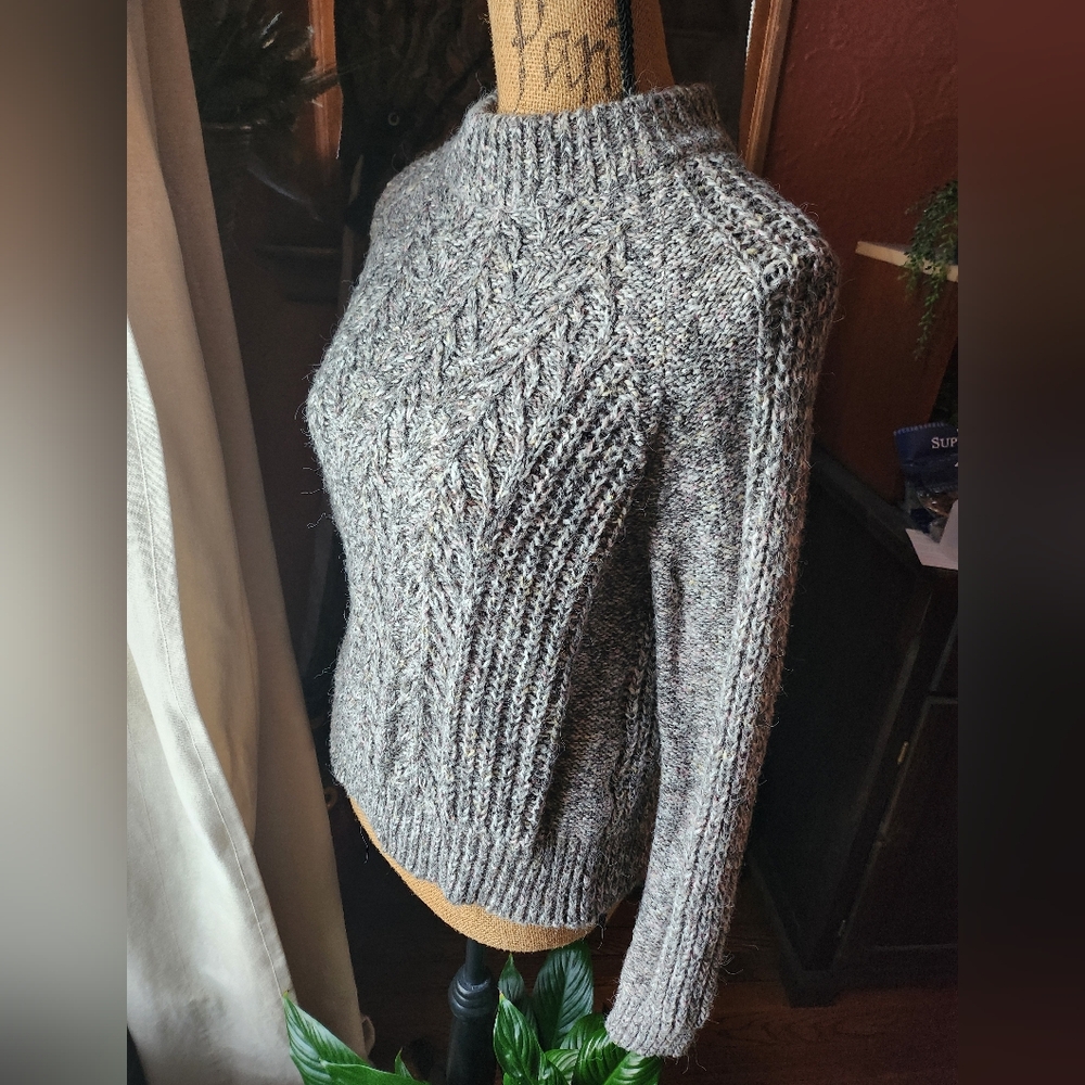 Lucky Brand Charcoal Cable Knit Sweater